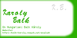 karoly balk business card